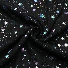 1件彩色箔星印花雪紡布料，預裁聚酯纖維布，幻彩星星設計，100%聚酯纖維，適用DIY縫製、包袋、派對裝飾、禮品包裝 - 預設 - 查看 12