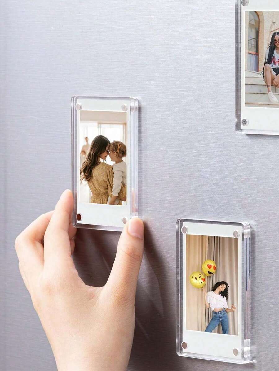 Bingkai Foto Magnetik Akrilik untuk Kulkas, Bingkai Foto Magnetik Kulkas Dua Sisi Transparan, Bingkai Pajangan, Cocok untuk Fujifilm, 2,36 x 3,54 Inci - Berbagai gaya - View 1