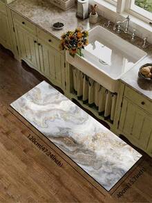 1pc Luxury Gold Foil Ink Wash Marble Print 3.5mm Soft Rubber Indoor Mat, Dirt-Resistant Anti-Fatigue, Small Rug Bathroom Mat Outdoor Door Mat, Suitable For Kitchen, Bathroom, Laundry Room, Living Room, Garden - Multicolor - View 13