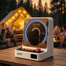 LOKMAT CD201 便攜式藍牙 CD 播放器，內建立體聲喇叭與 4000mAh 可充電電池，附遙控器，支援多種播放模式（CD、音訊線、USB、藍牙、FM、光纖、AUX） - 查看 8