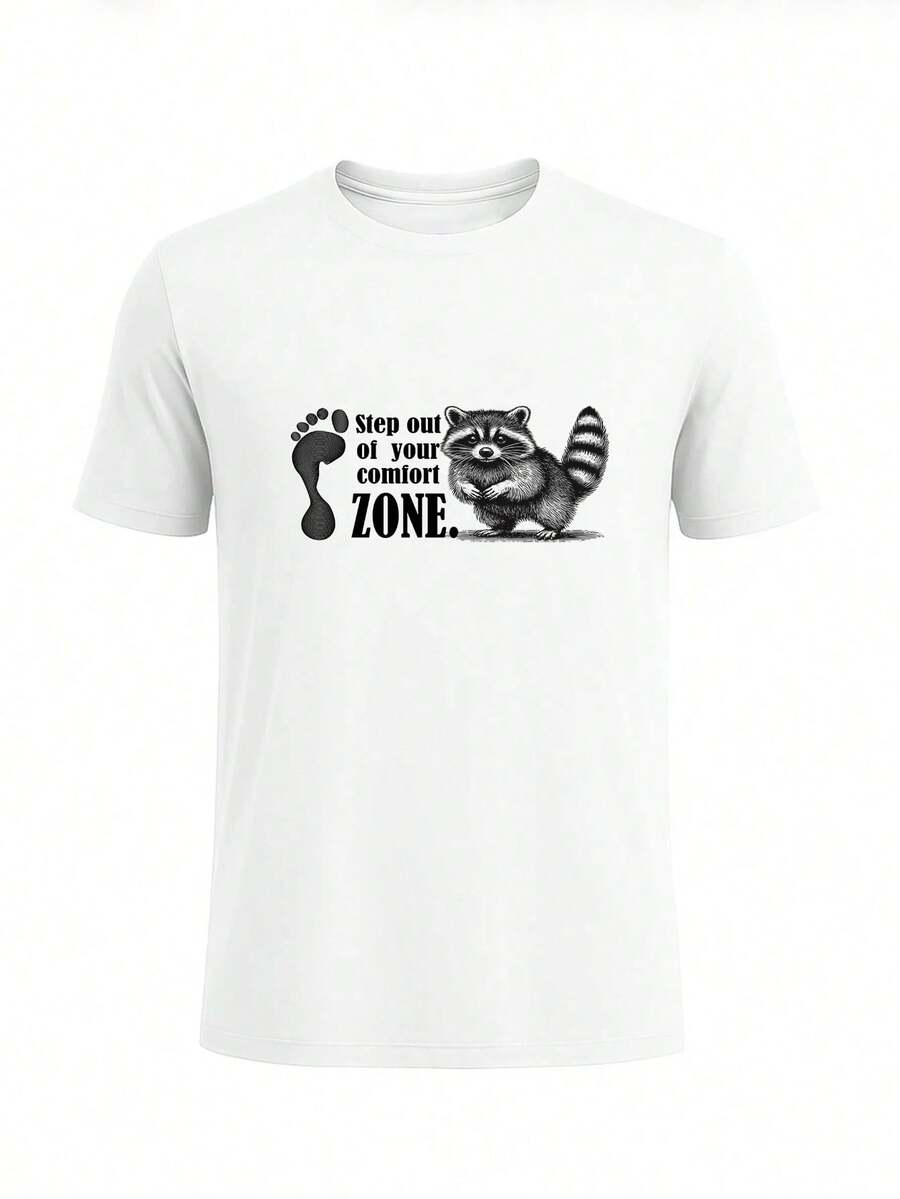 Men Abstract Art Print T-Shirt Soft Cotton Tee - 白色 - 查看 1