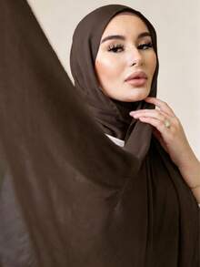 Selendang Chiffon, Cocok untuk Gaun Pengantin, Pesta Pernikahan, Gaun Malam, dan Acara Spesial. - Coffee Brown - View 3