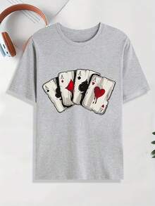 Men's Casual Printed Short Sleeve Shirt T ... - 黑色 - 查看 8