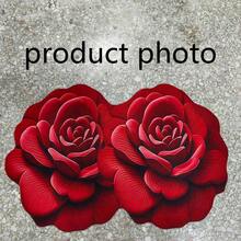 1pc Red Flower Shaped Bath Mat, Bathroom Rug, Door Mat, Small Rug, Carpet, Floor Mat, Home Decor, Area Rug, Outdoor Mat, Home Decor, Area Carpet, Bedroom Rug, Washable Carpet - Multicolor E - View 3