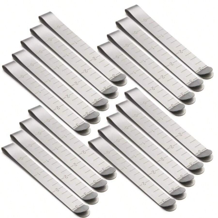 18pcs Sewing Assistant Tool Clips, Stainless Steel Hem Clips, Ruler, Suitable For Large Clothing, Curtains, Carpets, Sewing, DIY Bookmarks - B - View 1