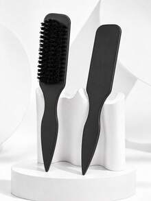 Multi-Color Detangling Styling Brush, Leopard Print Plastic Hair Comb With Flexible Nylon Pins, Rounded Tips, Side Comb Teeth & Pointed Tail Handle, Wet Dry Hair Care Tool For Curly Wavy Thick Hair, Wigs, Women Daily Travel - Multicolor - View 11