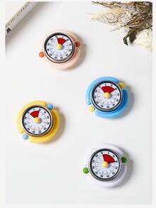 1pc Magnetic Kitchen Timer, Mechanical Timer, Time Reminder, Visual Time Management Alarm, Suitable For Baking And Kitchen Use (Non-Electric) - Multicolor - View 2