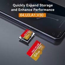 1 buah Kartu Memori UHS-I Kelas 10 A1 C10 Kecepatan Tinggi 256/128GB/64GB/32GB dengan Adaptor, Kartu Flash TF Tahan Lama, Cocok untuk Tablet, Kamera, Ponsel, Laptop, PC, Audio Mobil, Konsol Game, Perekaman Audio - Penyimpanan File Aman, Transfer Data Cepat - Emas Merah - View 4
