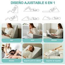 Almohada Antireflujo Cojines Cuña Grande Ajustables Respaldo - Blanco - Ver 6