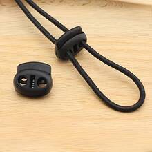 10 piezas Cierre de cuerda elástica negro duradero, ajustador de cuerda elástica de bola de un solo orificio, material PC, con tirador de cremallera - Multicolor - Ver 2