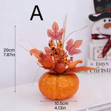 1pc Simulation Pumpkin Desktop Floral Decoration Simulation Maple Berry Pumpkin Flower Arrangement Suitable For Centerpiece Decoration Halloween Parties And Thanksgiving Autumn Decoration Bedroom Autumn Room Decoration - Style a - View 15