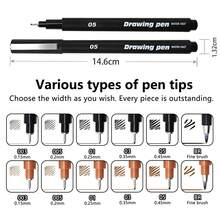 GuangNa Ultra-Fine Needle Liner Pen Set, Brown & Black Color Options, 6 Tip Sizes, Professional Art Student Liner Pens, Anime Hand Drawing Sketching Outlining Design Drawing Tracing, Perfect For Artists, Designers, Writers, Architects, Illustrators - Technical Drawing Pen - View 4