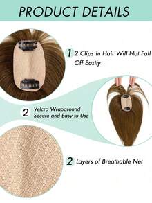 Real Hair Bangs Clip-In Extensions, Dark Brown Color, Upgraded Version, For Women, Covers Gray Hair, Increases Hair Volume, Lightweight & Seamless, Silk Base, Clip Design - S4 - View 4