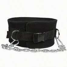 New Horizontal And Parallel Bar Fitness Pull-Up Weightlifting Waist Belt, 1pc Waist Strength Training Belt With Iron Chain - Multicolor - View 10