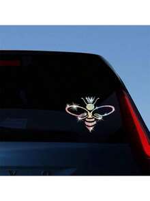 1件裝亮面皇冠與蜜蜂車貼，反光時尚裝飾貼紙，適用於汽車、卡車、摩托車車身、車門與車窗 - 1pc - 查看 9