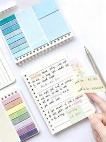 1pc Loose-Leaf Notebook Expansion Sticky Notes Multi-Combination, Multi-Functional Student Use With Adhesive, Internet Celebrity Style Highly Attractive Set, This Memo Pad And Notebook Combination Set Is Convenient To Use. Soft And Elegant Morandi Color, Notebook With Adhesive, Fashionable Design. It Can Be Used As A Student Message Board Or An Office Memo Pad. Suitable For School, Office, Primary And Secondary Students (Unisex) - Multicolor - View 4