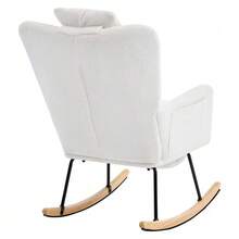 Modern Design: Rocking Chair, Rocking Chair With Footrest, Relaxation Chair, Reclining Chair, Lounge Chair With Armrests, Soft Velvet Upholstery, Load Capacity Up To 100 Kg. Suitable For The Bedroom, Living Room And Garden. - 白色1 - 查看 8