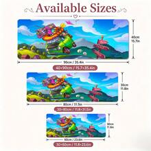 Cute Cartoon Animal Road Trip Green Van Large Vanity Mat, Colorful Mountain Countryside Travel Sign Print Non-Slip Rubber Extended Mouse Pad, Waterproof Long Keyboard Mat, Suitable For Makeup Table, Office Desk Decoration - View 5