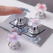 1/2pcs - Easy-Press, Cute & Charming Cartoon Toilet Flush Handle, Fashionable Bathroom Accessory, Elegant, Suitable For Long Nail Care - A - View 4