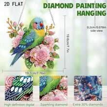1件 2D平面鳥類鑽石畫套件，不對稱鑽石畫掛飾組，手工藝愛好者手作，5D DIY鑽石畫，鑽石藝術家居裝飾禮物 - A - 查看 4