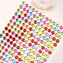 1pc Crystal Rhinestone Makeup Face Sticker Acrylic Sticker Children DIY Decoration Brow Sticker Car Sticker - Multicolor - View 2