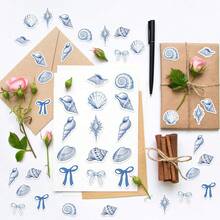 500PCS/Roll Ocean Sealing Sticker Blue Roll Decal DIY Luggage Phone Guitar Scrapbook Party Gifts School Supplies - 1 Set - View 9