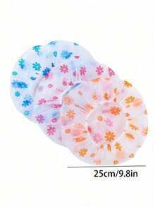 10/3 Pcs Reusable Waterproof PEVA Shower Caps, Random Color Multi-Purpose Bath Caps For Hair Mask, Dyeing, Drying & Kitchen Oil-Proof Dust Protection - A - View 4