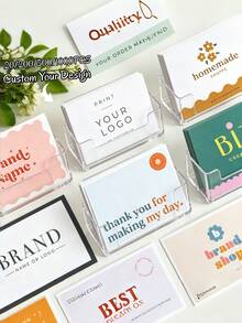20/200/500/1000pcs Customized Business Cards, Personalized Full Color Logo/Photo/Design Card Printing, Suitable For Small Businesses, Offices, Corporate Marketing Identity Cards, Trade Show Company Advertising Materials, Father's Day And Special Occasions - Multicolor - View 2