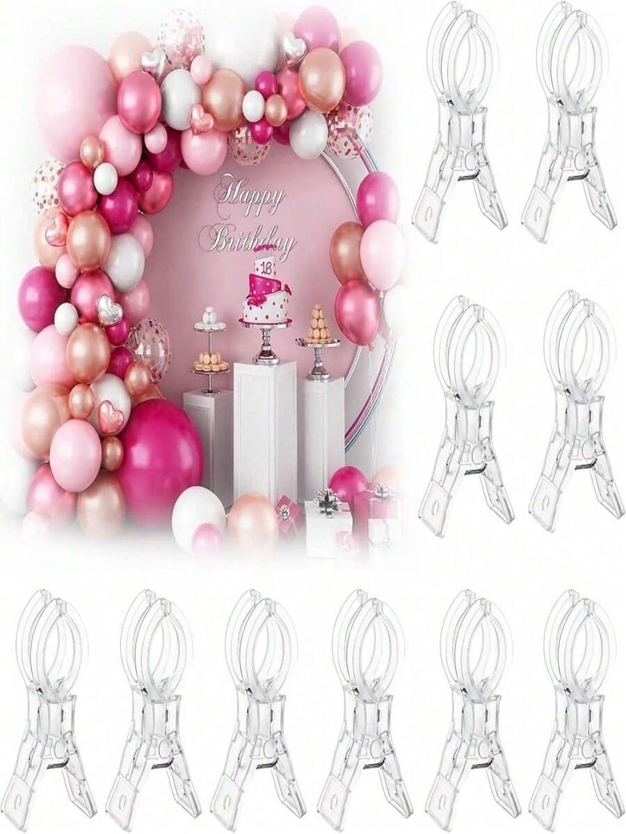 Multifunctional Balloon Arch Fixing Clips, Suitable For Background Installation, Sturdy And Durable Craft Clips, Suitable For Birthday Party Decoration, Woodworking Projects And Photography Studio, Essential Tool Set For Enthusiasts - Multicolor - View 1