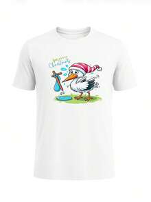 Men Letter Print T-Shirt Regular Fit Soft Cotton Tee - 白色 - 查看 1