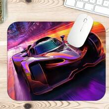 Colorful Beam Futuristic Supercar Large Gaming Desk Mat, Neon Speed City Print Non-Slip Rubber Extended Mouse Pad, Waterproof Long Keyboard Pad, Gaming Computer Desktop Decor - View 6