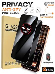2片裝 隱私螢幕保護貼 防摔防刮，相容 iPhone 18 Pro Max/18 Pro/17 Pro Max/17/17 Pro/16/16 Plus/16 Pro/16 Pro Max/15/15 Pro/15 Plus/15 Pro Max/14/13/12/11，生日禮物，為家人與朋友提供隱私螢幕保護 - 黑色 - 查看 11