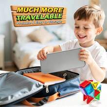 Magnetic Tile Mini Travel Set, Montessori Kindergarten Educational Sensory Toy, Suitable As Birthday Gift For Children 3 Years And Above - 彩色 - 查看 7