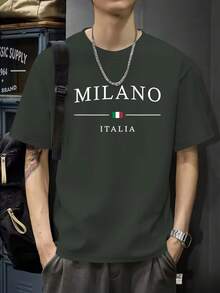 New Men's Fashion With Unique Pattern Print, Comfortable T Short-Sleeved Breathable Sports Shirt For Casual Daily Outdoor Activities And Home Use - 白色 - 查看 9