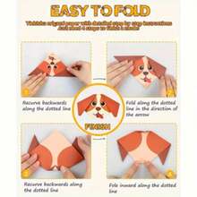 Juego de manualidades de origami divertido para niños - Incluye manual de instrucciones paso a paso y múltiples patrones creativos de origami, juego interactivo entre padres e hijos para ayudar al desarrollo cognitivo y entrenamiento de la concentración de los niños - 36 piezas - Ver 3