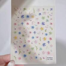 1件裝 春季限定花卉彩妝貼紙套組，透明底色搭配柔紫色花卉貼紙與珍珠飾飾，可貼於眼周與臉頰，打造如春季花園般的奢華氛圍，適合浪漫吸睛的精緻妝容 - 彩色 - 查看 5