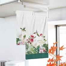 2/4/48件裝熱帶蜂鳥與花卉印花廚房毛巾-超柔軟、高吸水性聚酯纖維餐巾與手巾,適合節日裝飾、廚房裝飾、派對裝飾 - 彩色 - 查看 4