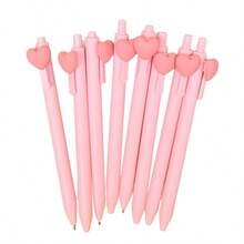Pink Heart-Shaped Click Ballpoint Pen, Small Gift For School Classroom Rewards, Random Color, Valentine's Day Gift - Multicolor - View 6
