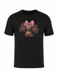 Men Abstract Graphic Print T-Shirt Soft Cotton Tee - 黑色 - 查看 1