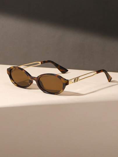 1 Paar klassische vielseitige ovale Damen-Sonnenbrille, perfekte Mischung aus modernem Stil und Vintage-Charme, geeignet für Strandpartys, Autofahren, Outdoor-Freizeitaktivitäten, passt zu allen Gesichtsformen