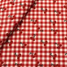 1pc Cherry Tartan Printed Twill Polyester Fabric 59x19.68 Inch Precut Fabric - Vibrant Red Cherry & Plaid Patterns, Durable & Easy-Clean For DIY Quilting, Sewing, Hair Ties, Party Decorations, Craft Projects, Backdrop Fabric, DIY Wallet Making - Default - View 12