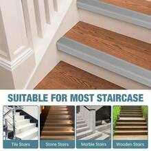 1pc 1m/39.378in New Self-Adhesive Stair Anti-Slip Tape, L-Shaped Anti-Slip Protection Strip, PVC Stair Edge Decorative Strip, Suitable For Home And Office - A - View 10
