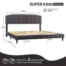 MCC Direct Upholstered Bed Frame With Cozy Button Tufted Headboard & Adjustable Height, Wood Slat Support, No Box Spring Needed - Cheyenne - Grey - View 11