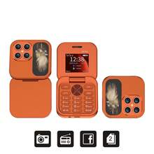 SERVO I17 Pro Mini 折疊小手機 1.77 吋螢幕 2 SIM 卡槽 FM 收音機 2G GSM 按鍵式迷你翻蓋手機 - 橘色 - 查看 13