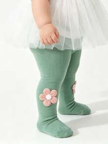 5pcs/Set Legging Ketat Motif Bunga Manis & Lucu untuk Bayi Perempuan, Serbaguna untuk Musim Semi, Musim Gugur, dan Semua Musim, Cocok untuk Pemakaian Sehari-hari, Sempurna sebagai Hadiah - MultiWarna - View 5