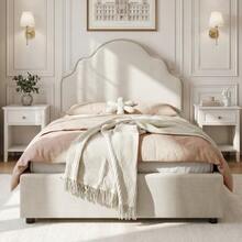 Upholstered Bed, Single Bed, Children's Bed 90 X 200cm - 米色 - 查看 2
