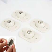 4pcs Self-Adhesive Mini Swivel Ball Casters, Stainless Steel 360° Rotating Adhesive Wheels For Storage Boxes, Furniture, Trash Cans - A - View 11