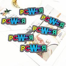 WENSIDUO 2 Stiker Tempel Dekoratif PCWER, Perekat Dua Sisi, Desain Tempel-Lepas, Tidak Perlu Menjahit. Dekorasi Huruf Berwarna-warni, Cocok untuk Pakaian, Jaket, Celana Jeans, Ransel, Topi, dan Aksesoris. - PCWER - View 3