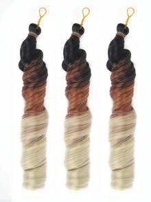 3pcs/Pack 24 Inch Pre-Stretched French Curl Crochet Braids, Loose Wave Synthetic Curly Hair, Suitable For Women - Multicolor - View 13