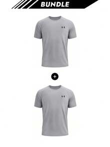 Under Armour [Bundle] Venture Daze Tech 2.0 Men's Sports Short Sleeve Grey X 2 - SteelLightHeather/Black-036 - View 1